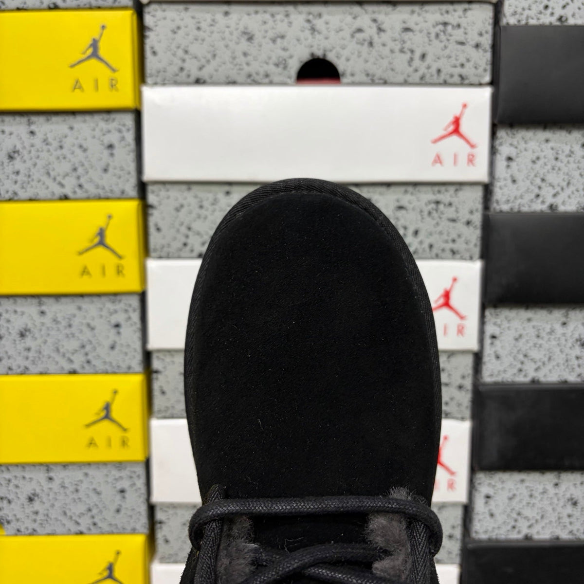 UGG Neumel Lace-Up Suede Chukka Boot with Shearling Lining, Silver Eyelet Hardware & Tonal Lug Sole in Black