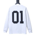 Balenciaga 01 Graphic Logo Long Sleeve T-Shirt White