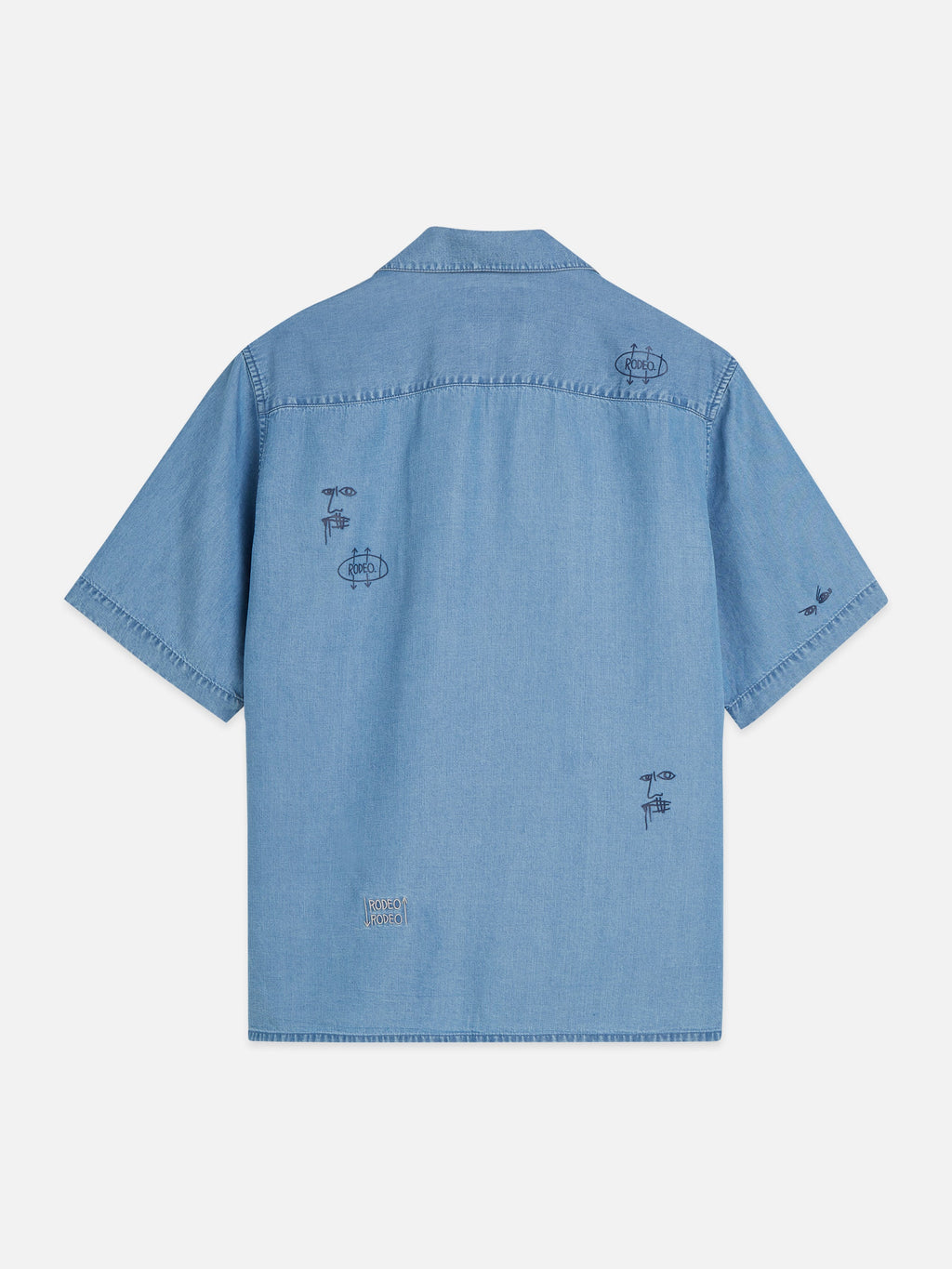 S&S Basquiat Indigo Tencel Relaxed-Fit Short-Sleeved Shirt